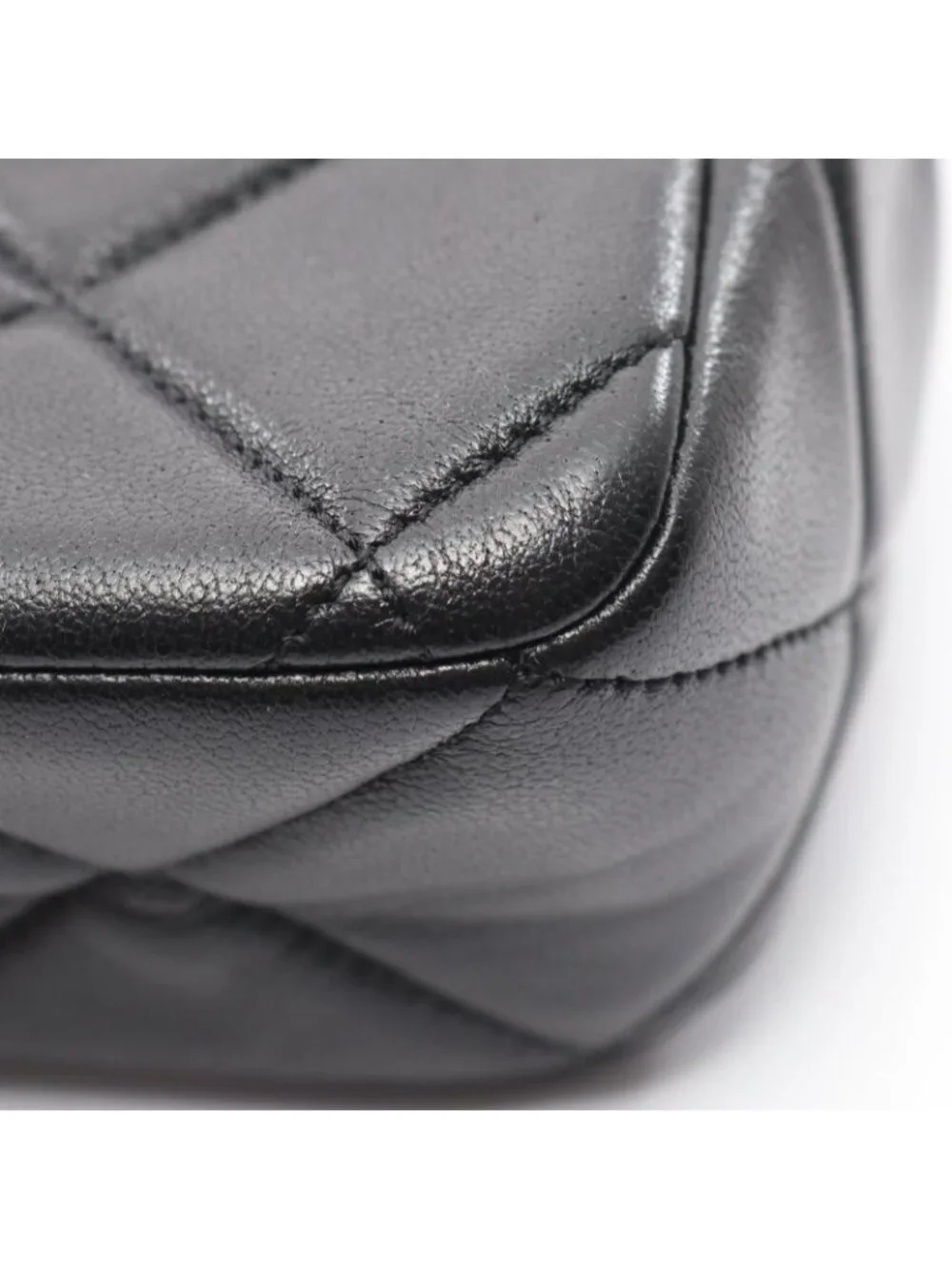 Chanel Shoulder Bag Quilted Black Lambskin Small Flap Bijou Chain